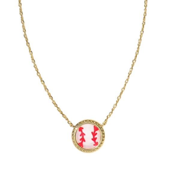 Kendra Scott Jewelry - Kendra Scott Baseball Gold Short Pendant Necklace in Ivory Mother-of Pearl.NWOT